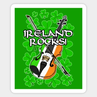 Ireland Rocks Fiddle Irish Flag St Patrick's Day Magnet